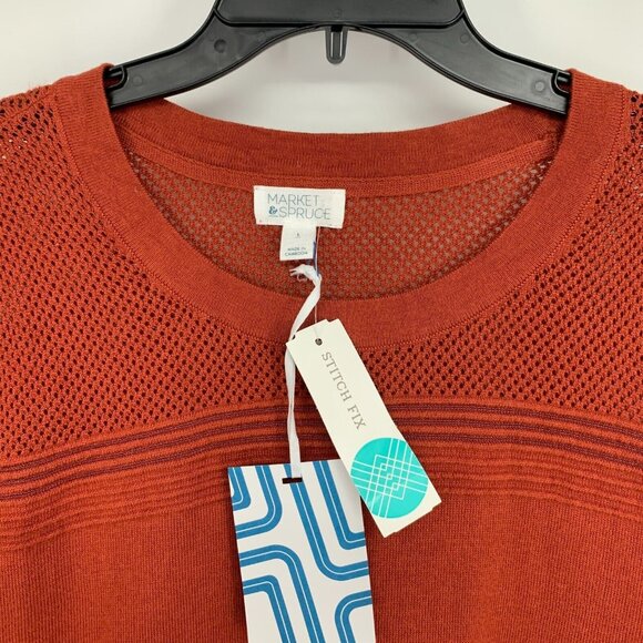 Market & Spruce Sweater Rowan Textured Cotton Blend Pullover NWT - Picture 4 of 9